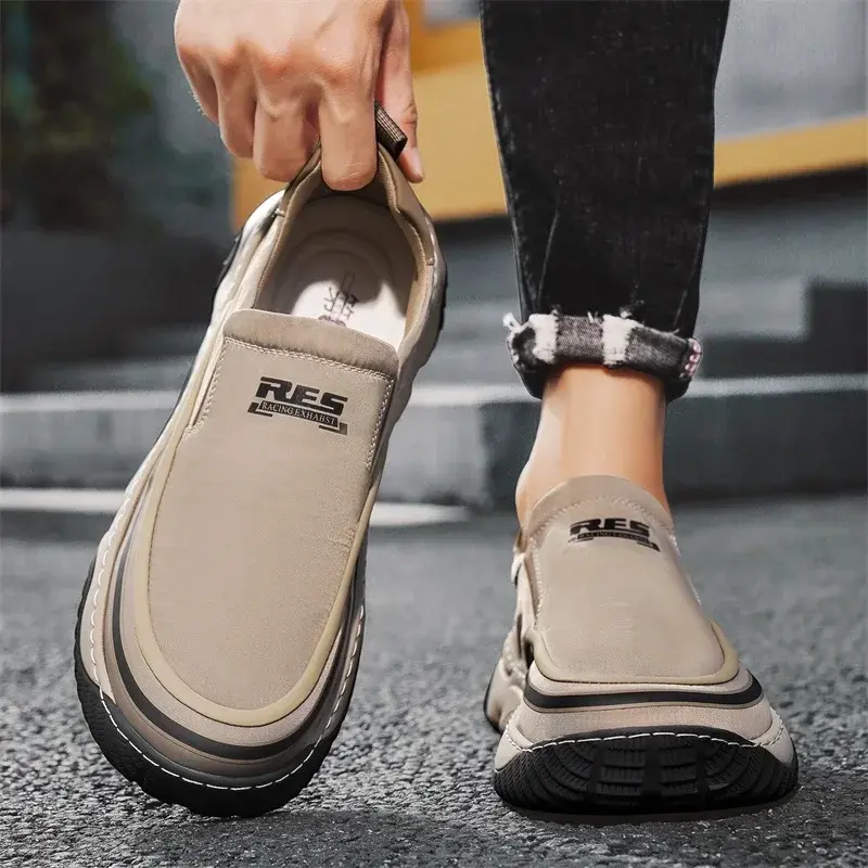2025 Comfortable Soft-Sole Non-Slip Sneakers Кроссовки Мужские Men's Slip-On Loafers Lightweight Breathable Mesh Casual Shoes