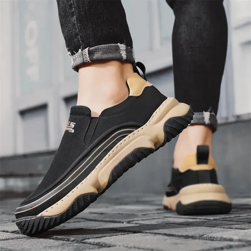 2025 Comfortable Soft-Sole Non-Slip Sneakers Кроссовки Мужские Men's Slip-On Loafers Lightweight Breathable Mesh Casual Shoes