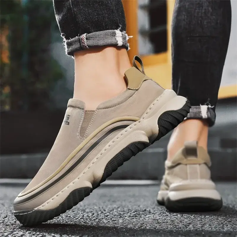 2025 Comfortable Soft-Sole Non-Slip Sneakers Кроссовки Мужские Men's Slip-On Loafers Lightweight Breathable Mesh Casual Shoes