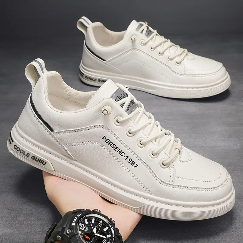 Men's Casual Leather Sneakers Waterproof Vulcanized Shoes Zapatos Altos Hombre Men Comforthable Spring Sneakers Casual Shoes