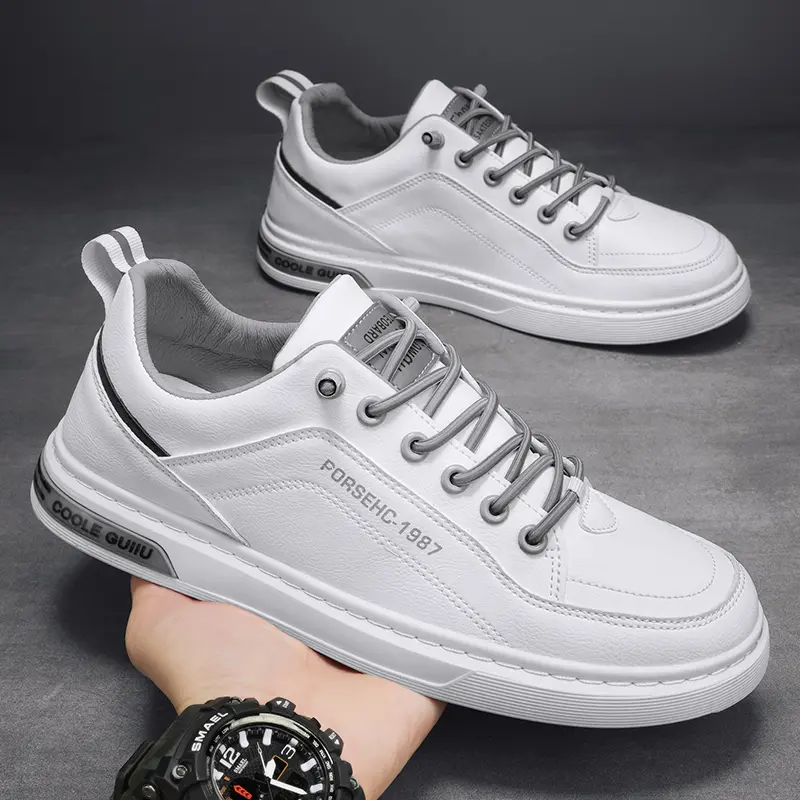 Men's Casual Leather Sneakers Waterproof Vulcanized Shoes Zapatos Altos Hombre Men Comforthable Spring Sneakers Casual Shoes