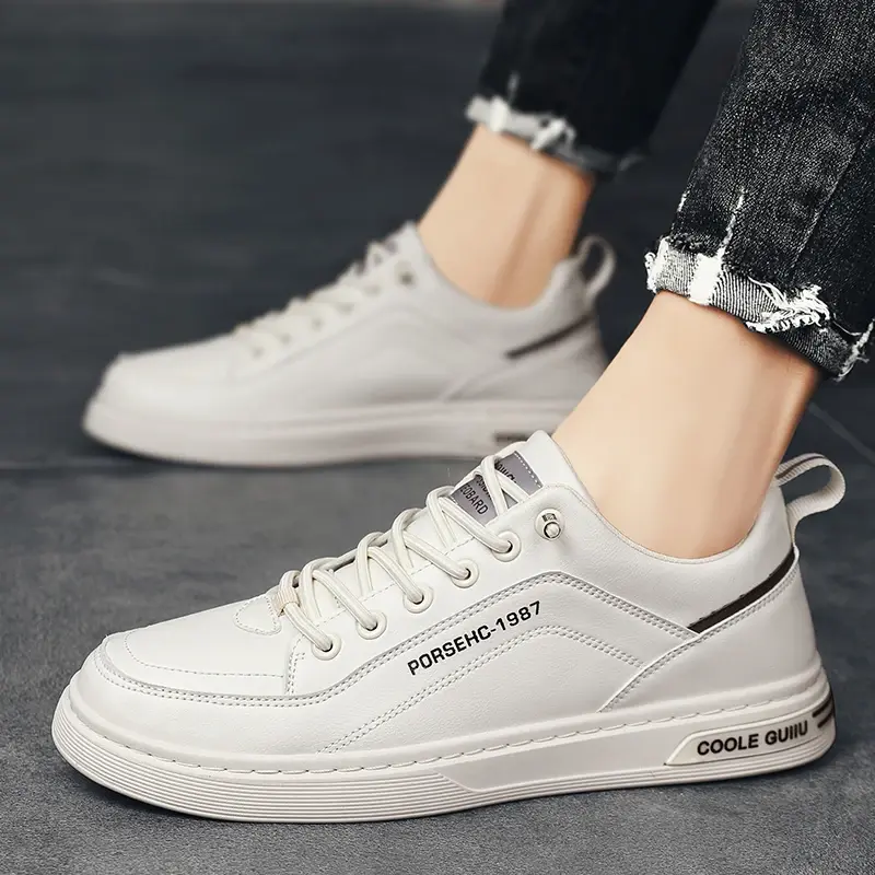 Men's Casual Leather Sneakers Waterproof Vulcanized Shoes Zapatos Altos Hombre Men Comforthable Spring Sneakers Casual Shoes
