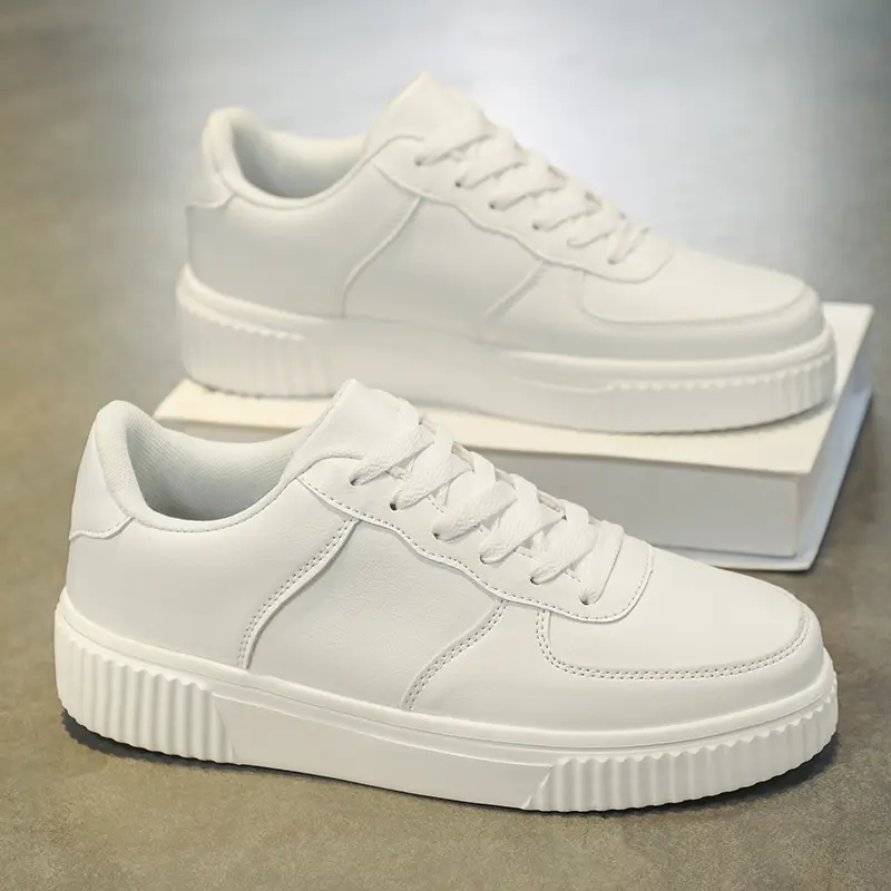 Fashion Leather Men White Sneakers Breathable Comfort Classic Casual Shoes Mens Outdoor Walking Shoes Couple Footwear Size 37-50