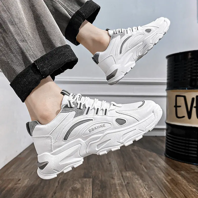 Casual Running Height Increasing Trendy Low Cut Thick Sole Spring Season Men Sport Shoes Versatile Skate Shoes