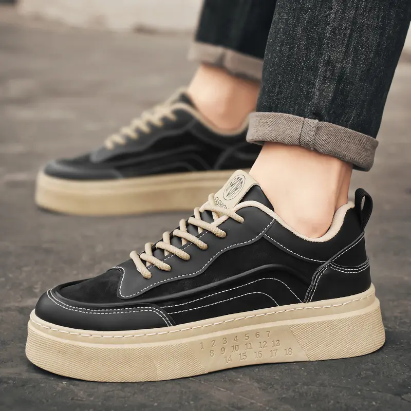 Men's Comfortable Lightweight Casual Shoes Spring Summer New Style Versatile Thick Bottom Heightening Flat Sole Canvas Shoes