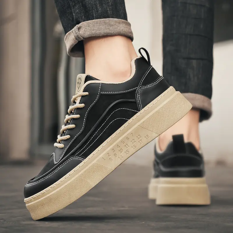Men's Comfortable Lightweight Casual Shoes Spring Summer New Style Versatile Thick Bottom Heightening Flat Sole Canvas Shoes