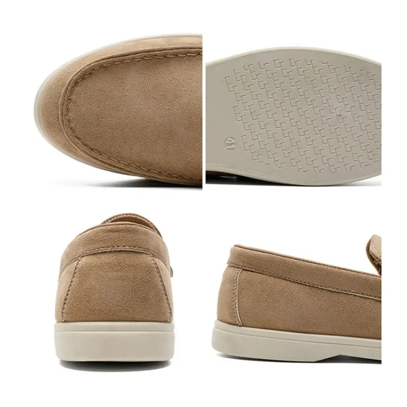 Men's Lightweight Soft Moccasins Male Slip on Driving Flats Casual Shoes Suede Leather Loafers Classic British Style Men Shoes