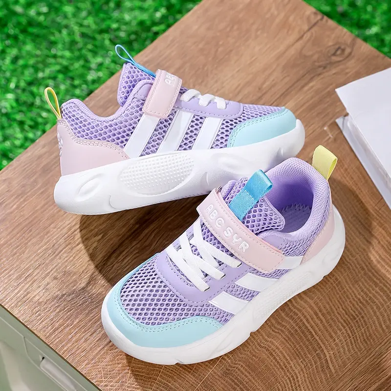 Children's Anti-skid Boys& Girls Casual Running Sneaker Fashion Sports Shoes Breathable Student Black School Walking Shoes