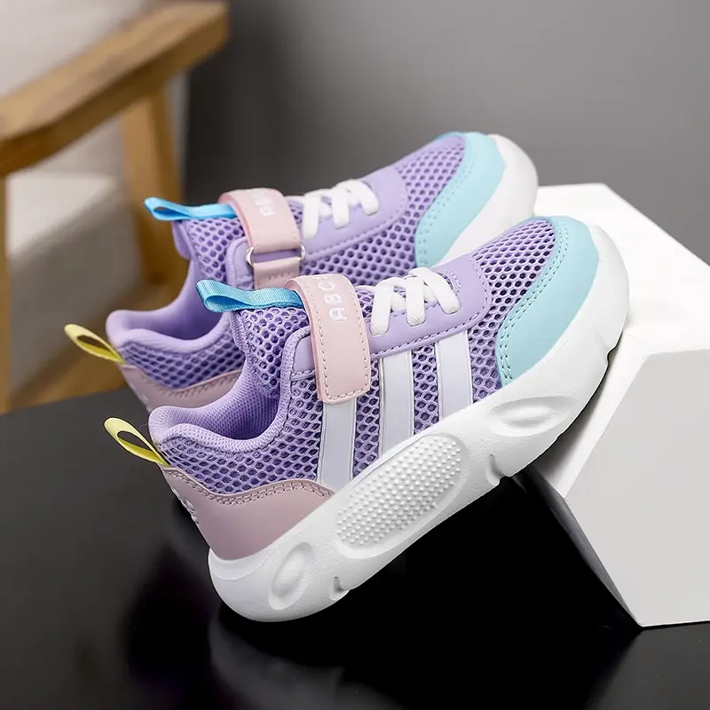 Children's Anti-skid Boys& Girls Casual Running Sneaker Fashion Sports Shoes Breathable Student Black School Walking Shoes