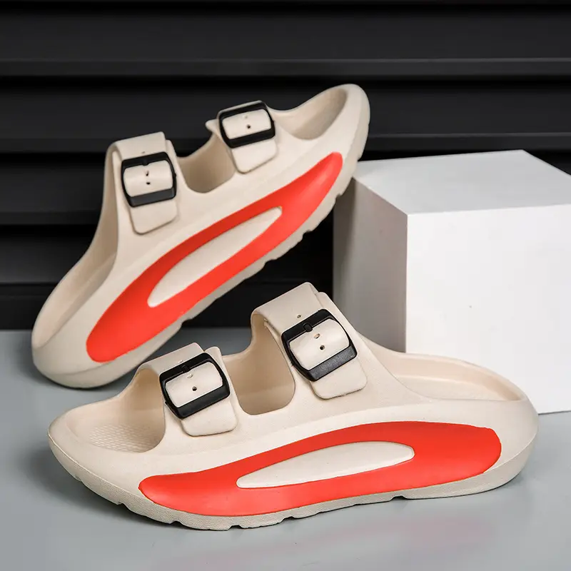Men's Plus Size 47 Summer Anti-Slip Beach Outdoor Wear Thick Bottom Couple's Slippers EVA Material Soft Comfortable Men's Sandal