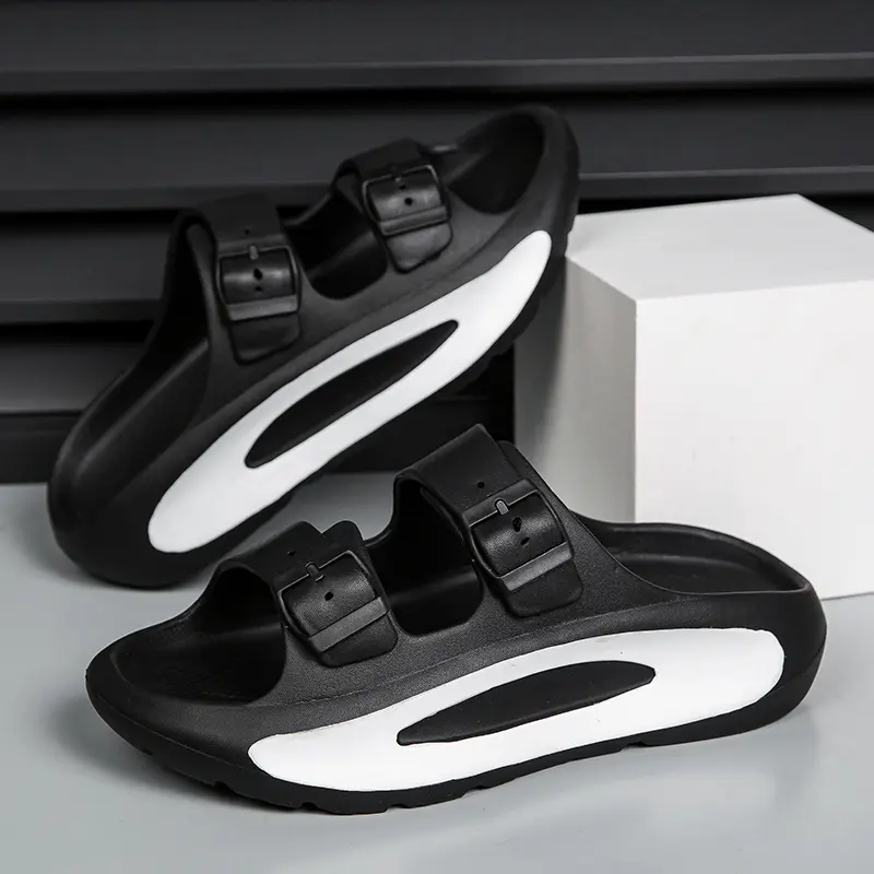 Men's Plus Size 47 Summer Anti-Slip Beach Outdoor Wear Thick Bottom Couple's Slippers EVA Material Soft Comfortable Men's Sandal