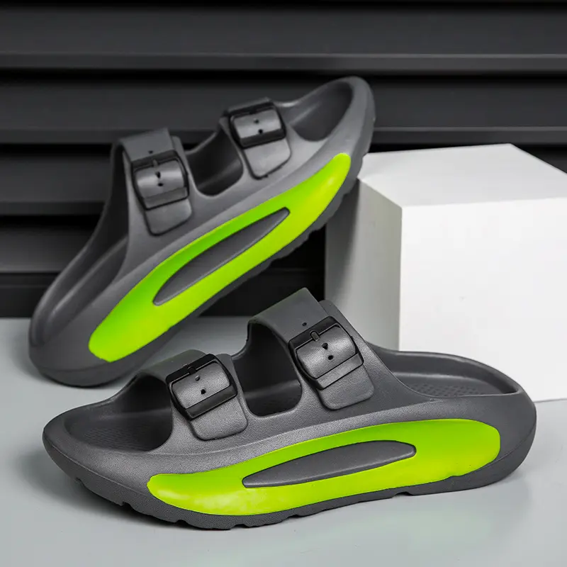 Men's Plus Size 47 Summer Anti-Slip Beach Outdoor Wear Thick Bottom Couple's Slippers EVA Material Soft Comfortable Men's Sandal