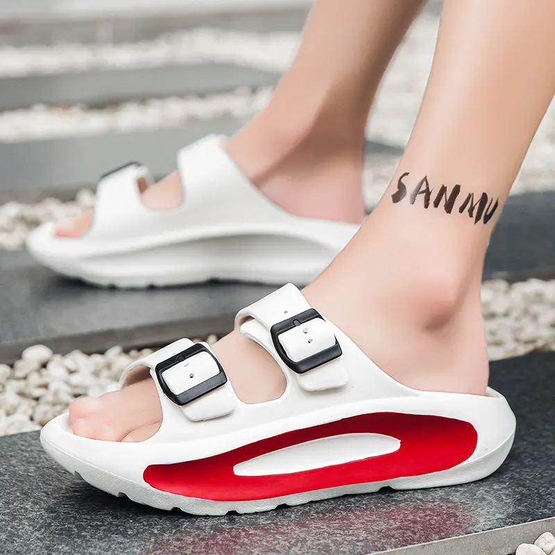 Men's Plus Size 47 Summer Anti-Slip Beach Outdoor Wear Thick Bottom Couple's Slippers EVA Material Soft Comfortable Men's Sandal