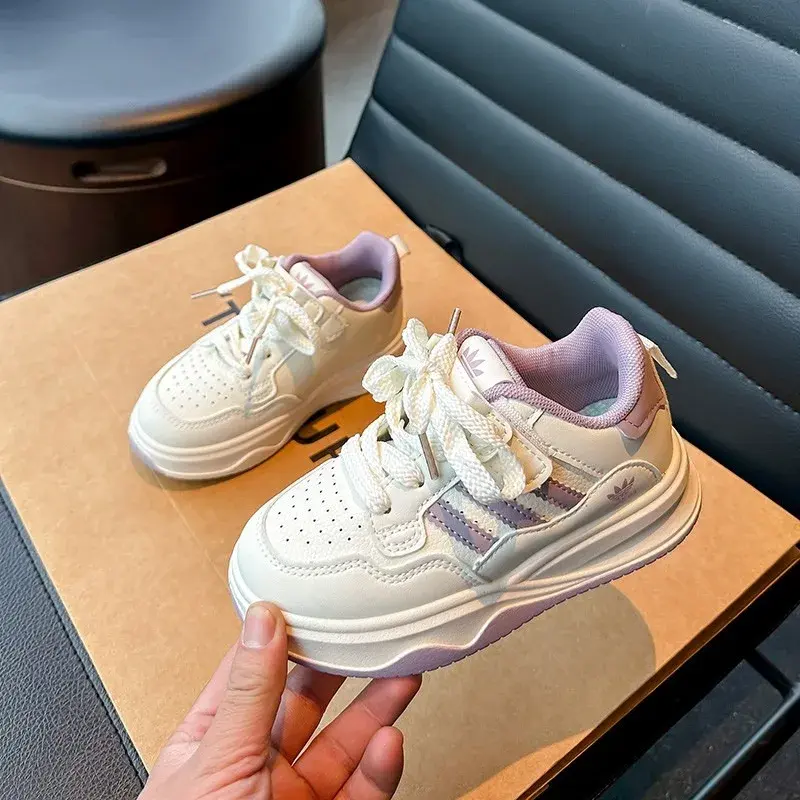 Kids Fashion Design White Non-slip Casual Shoes Boys Girls Breathable Sneakers Toddlers Outdoor Shoes L0671 Children's Sneakers