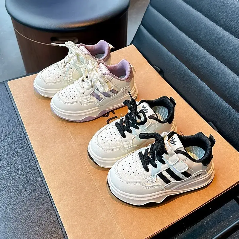 Kids Fashion Design White Non-slip Casual Shoes Boys Girls Breathable Sneakers Toddlers Outdoor Shoes L0671 Children's Sneakers