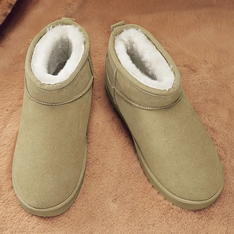 New Winter Snow Boots Outdoor suede anti slip shoes Men Casual Warm Fur Boots Comfortable elderly cotton shoes Zapatos Hombre
