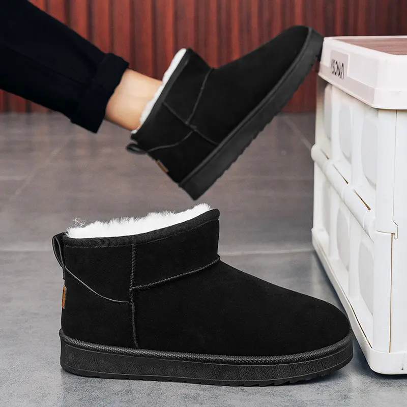 New Winter Snow Boots Outdoor suede anti slip shoes Men Casual Warm Fur Boots Comfortable elderly cotton shoes Zapatos Hombre