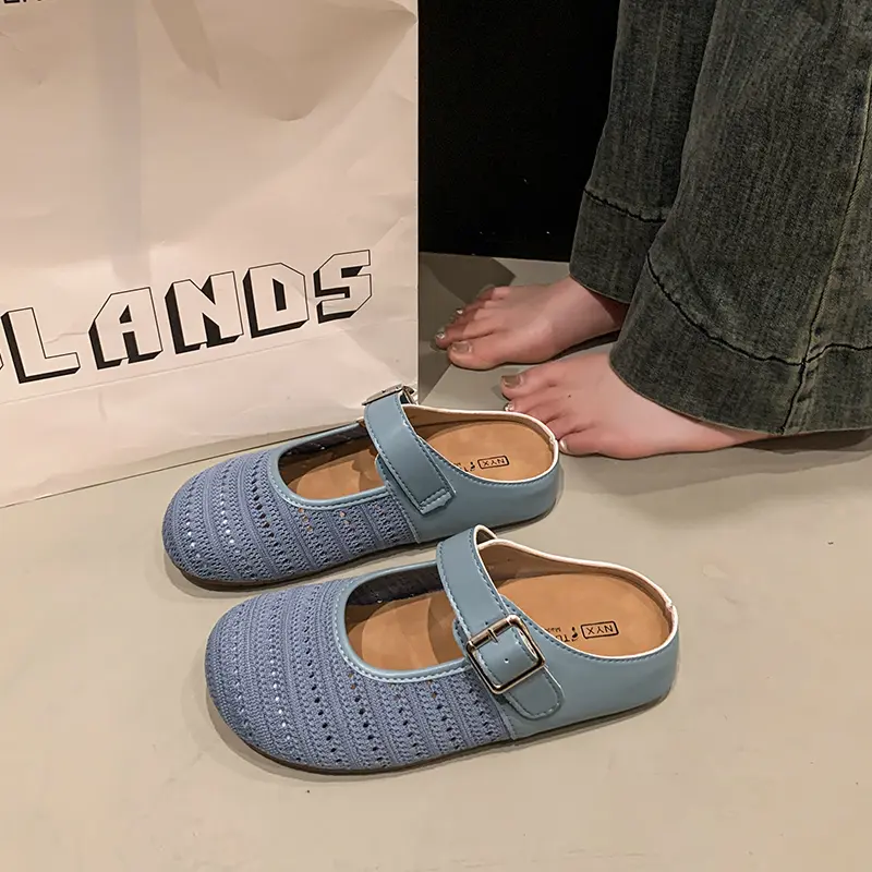 Big Size Loafers Shoes Woman 2025 Cover Toe Slipper Slides Rome Big Size Cover Toe Shoes Loafers Ladies' Slippers Rome Sandal