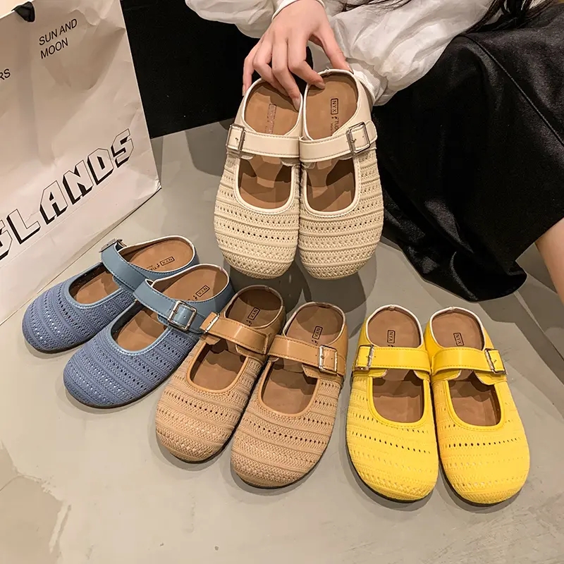 Big Size Loafers Shoes Woman 2025 Cover Toe Slipper Slides Rome Big Size Cover Toe Shoes Loafers Ladies' Slippers Rome Sandal