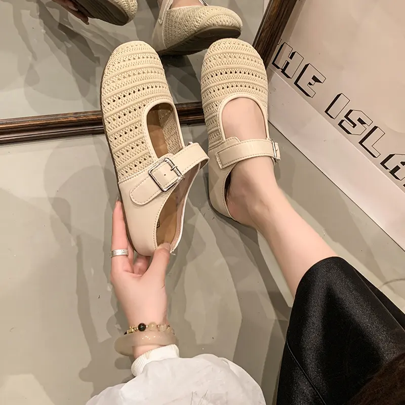 Big Size Loafers Shoes Woman 2025 Cover Toe Slipper Slides Rome Big Size Cover Toe Shoes Loafers Ladies' Slippers Rome Sandal