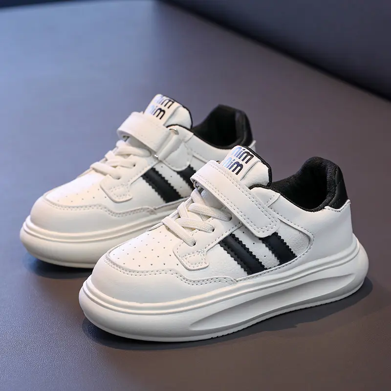 Children's Breathable Sneakers Toddler Outdoor Sneakers Kids Fashion Design Black White Non-slip Casual Shoes for Boys Girls