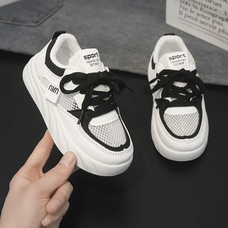 Kid's Sneakers Thick Sole Casual Light Running Shoes Boys Girls Comfortable Mesh Chunky Sneaker for Children Walking Footwear
