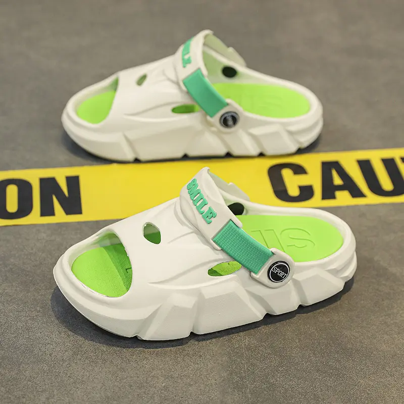 Summer New Children's Slippers Casual Breathable Baby Home Cool Sandals Soft Bottom Outdoor Two-use Beach One-Strap Slippers