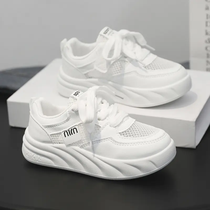 Kid's Sneakers Thick Sole Casual Light Running Shoes Boys Girls Comfortable Mesh Chunky Sneaker for Children Walking Footwear