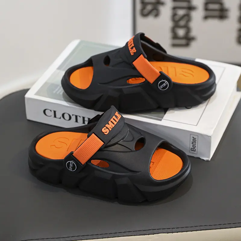 Summer New Children's Slippers Casual Breathable Baby Home Cool Sandals Soft Bottom Outdoor Two-use Beach One-Strap Slippers
