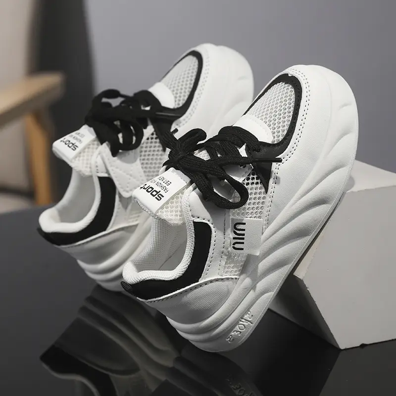 Kid's Sneakers Thick Sole Casual Light Running Shoes Boys Girls Comfortable Mesh Chunky Sneaker for Children Walking Footwear