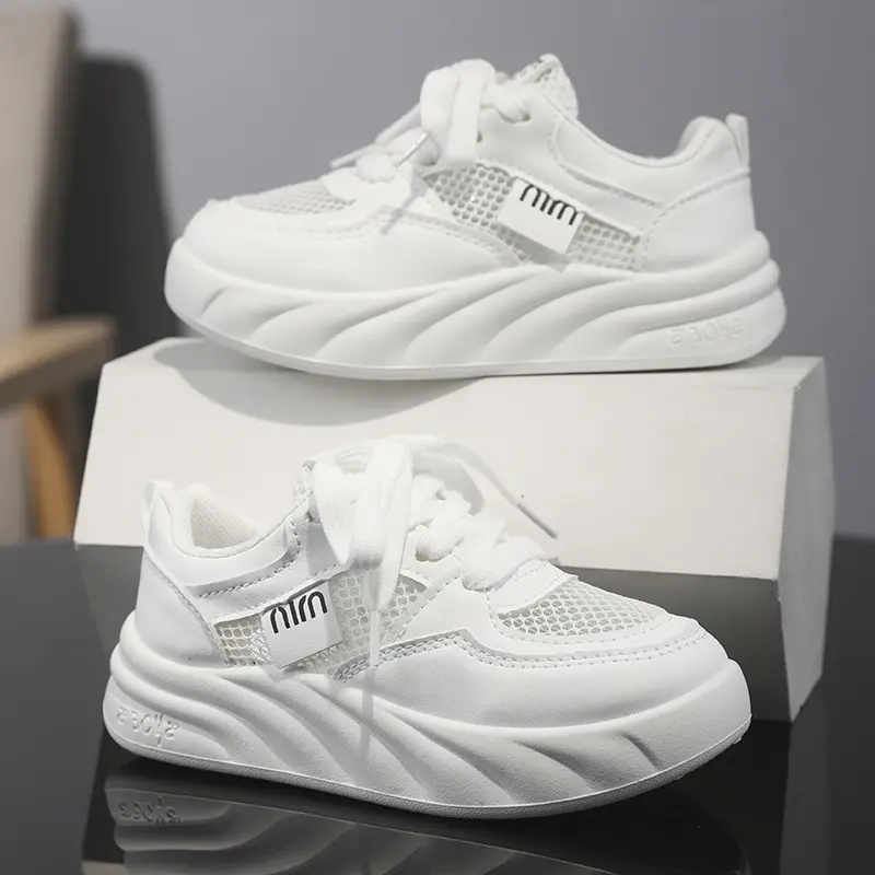 Kid's Sneakers Thick Sole Casual Light Running Shoes Boys Girls Comfortable Mesh Chunky Sneaker for Children Walking Footwear