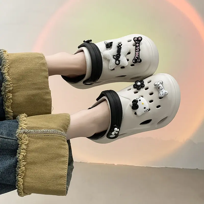 Korean Style Balanced Shock Absorption Comfort Portability Thick Soled Fashionable Fallow  Slipper Flip-flops Fashion Shoes Girl