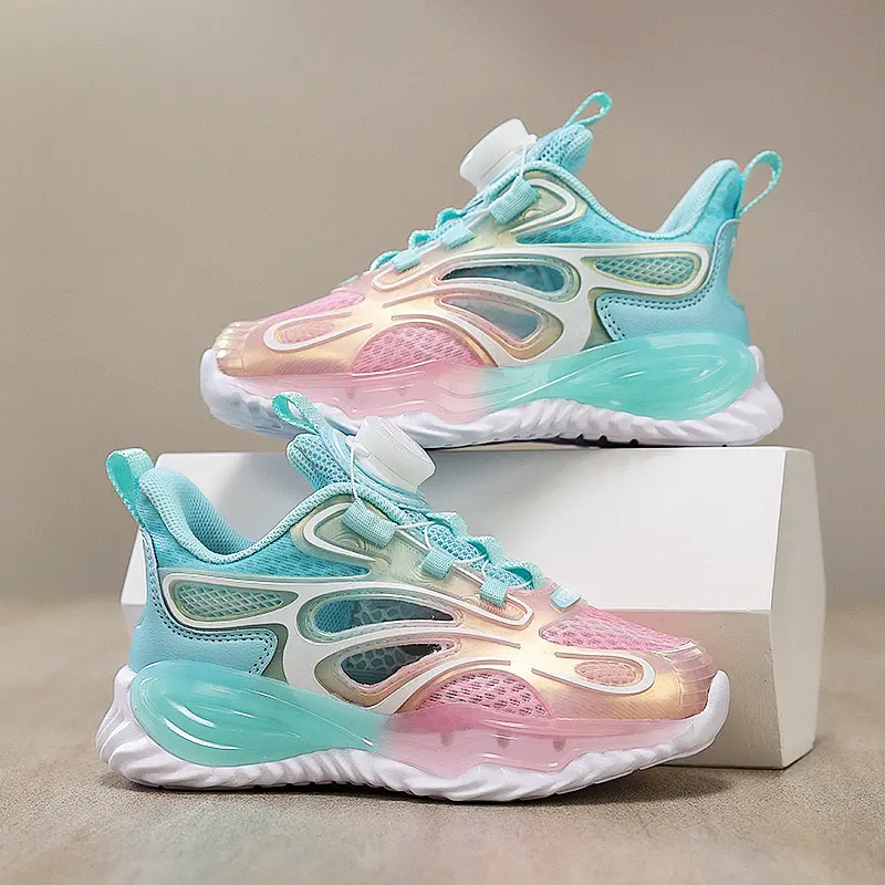 Trendy Casual Sports Shoes for Kids Running Shoes for Girls Children's Breathable Mesh Soft Anti Slip Wear-resistant Sneakers