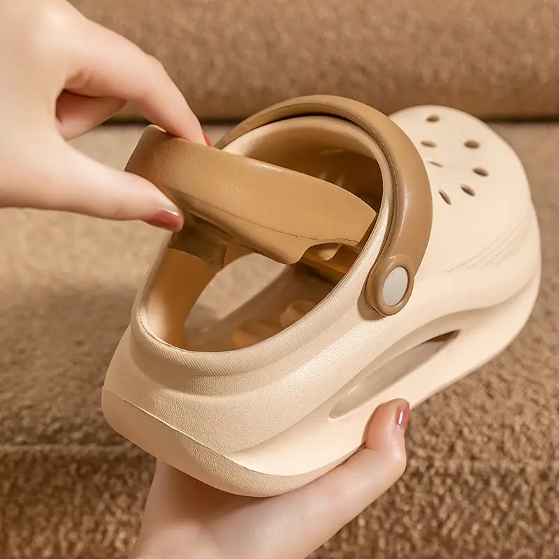Women's Outdoor Beach Heightening Headed Clog Shoes Summer Thick Bottom Sandals EVA Material Comfortable Slip-On Casual Footwear