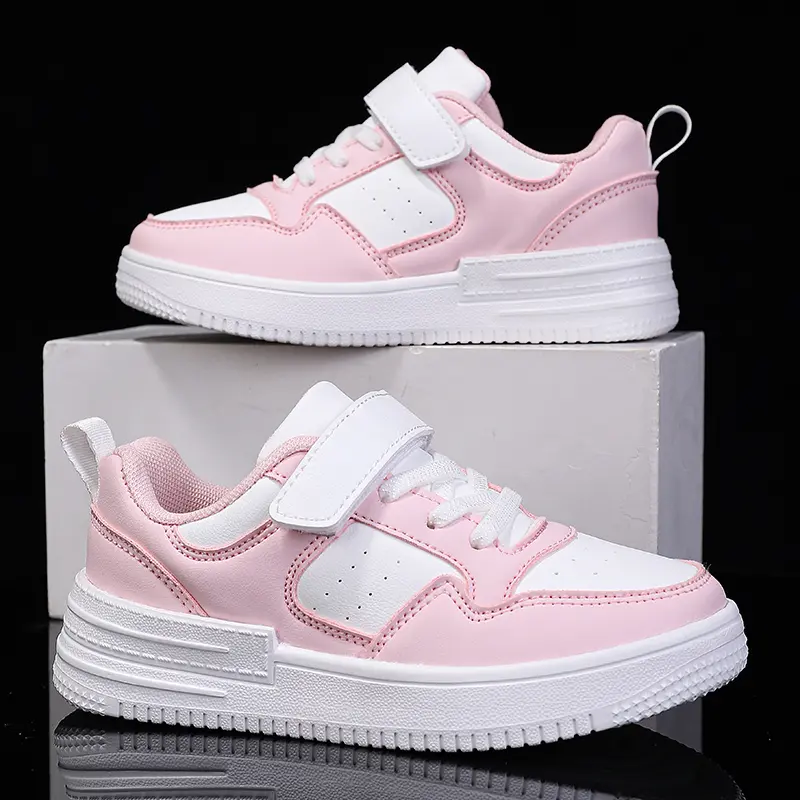 Leather Flat Breatahble Mesh Outdoor Sports Comfortable Tennis Shoes 2025 New Trendy Kids Skate Shoes tenis Girls Sneakers
