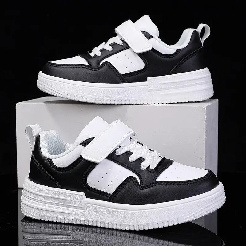 Leather Flat Breatahble Mesh Outdoor Sports Comfortable Tennis Shoes 2025 New Trendy Kids Skate Shoes tenis Girls Sneakers
