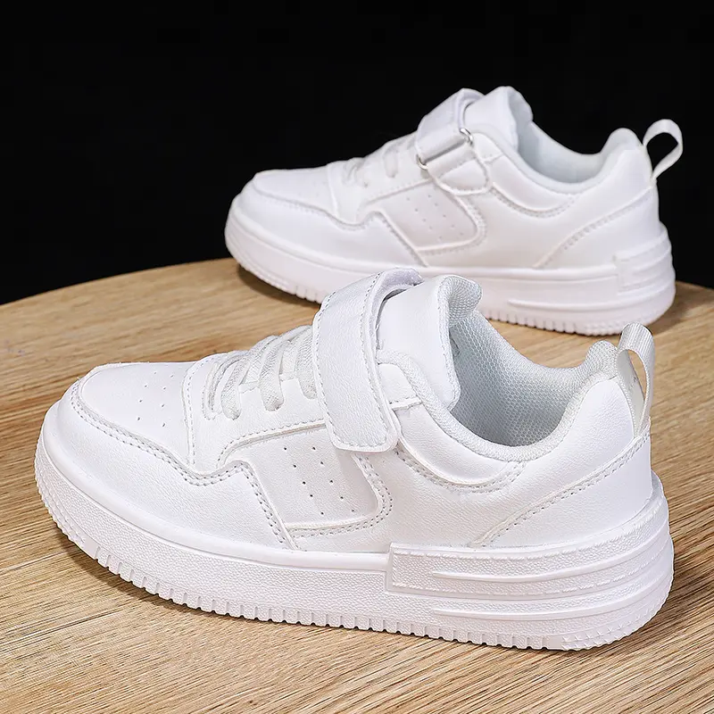 Leather Flat Breatahble Mesh Outdoor Sports Comfortable Tennis Shoes 2025 New Trendy Kids Skate Shoes tenis Girls Sneakers