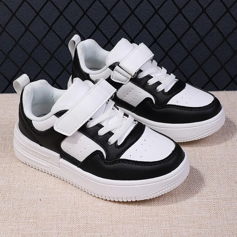 Leather Flat Breatahble Mesh Outdoor Sports Comfortable Tennis Shoes 2025 New Trendy Kids Skate Shoes tenis Girls Sneakers
