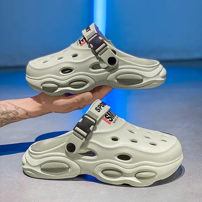 Men's Fashionable Sandals Open-Toe Slip-On Beach Shoes Summer New Style Outdoor Wear EVA Insole Rubber Upgraded Version