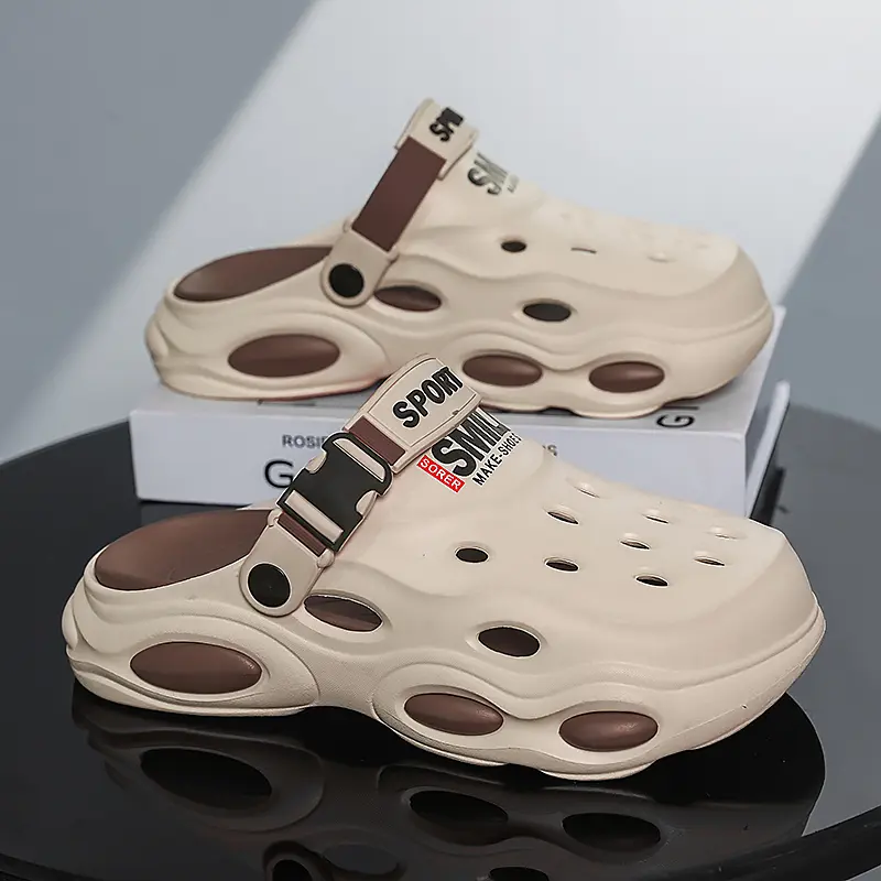 Men's Fashionable Sandals Open-Toe Slip-On Beach Shoes Summer New Style Outdoor Wear EVA Insole Rubber Upgraded Version