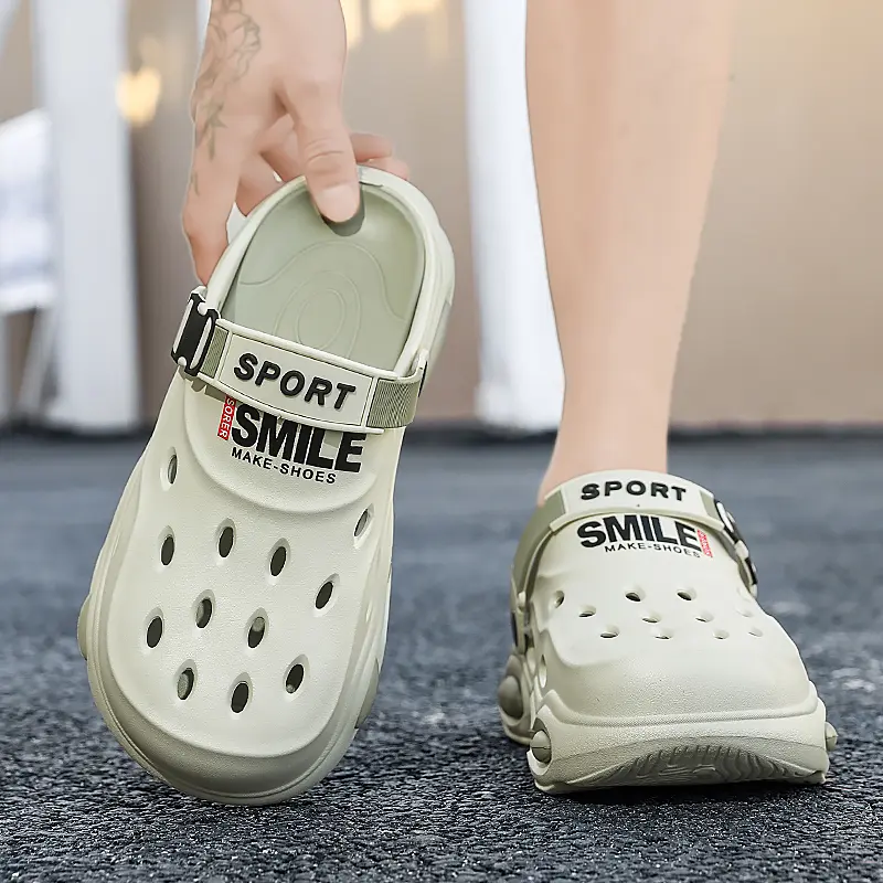 Men's Fashionable Sandals Open-Toe Slip-On Beach Shoes Summer New Style Outdoor Wear EVA Insole Rubber Upgraded Version