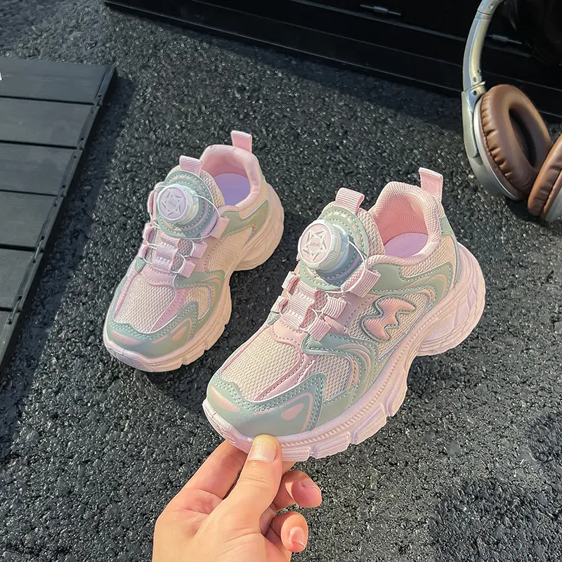 Kids Hiking Tennis Running Shoes New Toddler Lightweight Breathable Casual Trainers W628 Children's Boys Girls Chunky Sneakers
