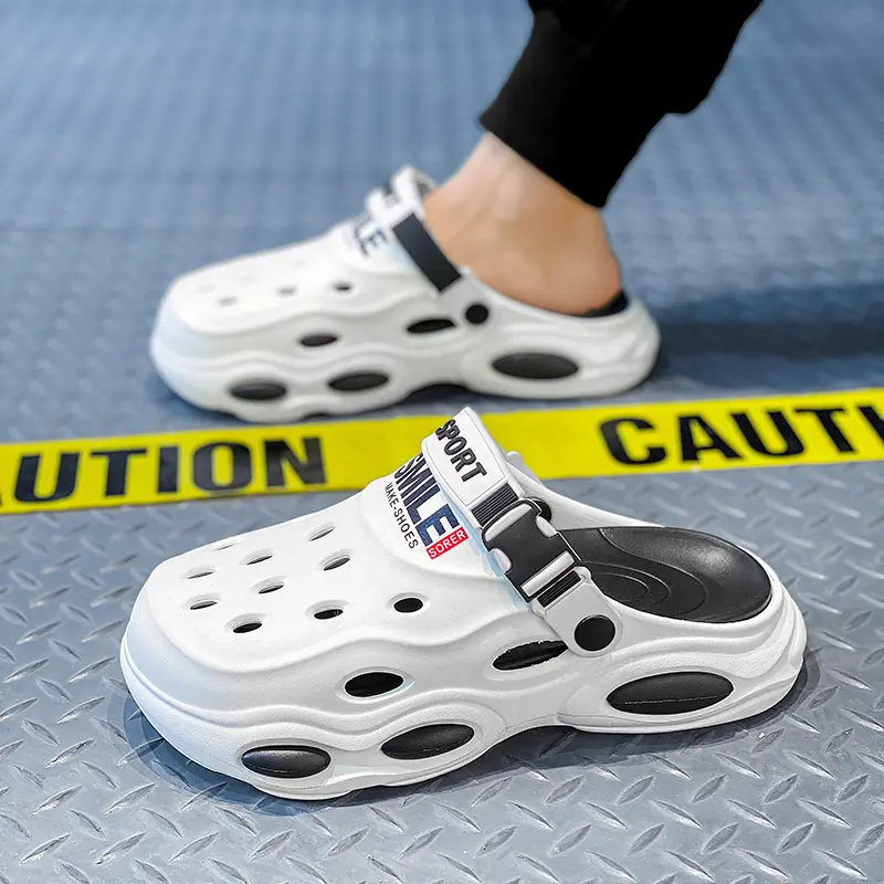 Men's Fashionable Sandals Open-Toe Slip-On Beach Shoes Summer New Style Outdoor Wear EVA Insole Rubber Upgraded Version