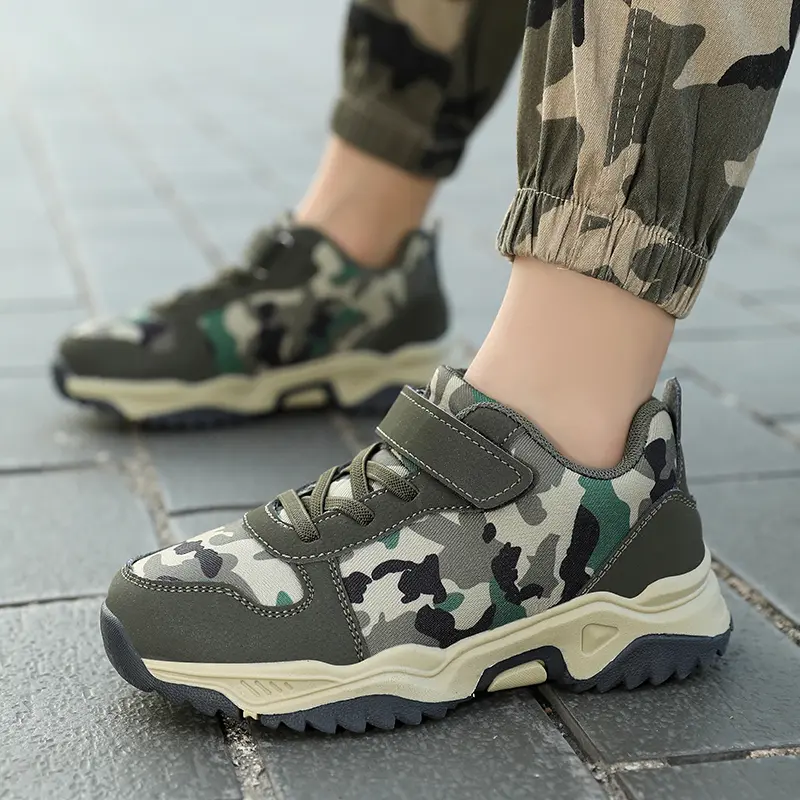 Brand Kids Sports Tennis Shoes Breathable Mesh Boys Girls Running Shoes Outdoor Casual Shoes Summer Children Camouflage Sneakers