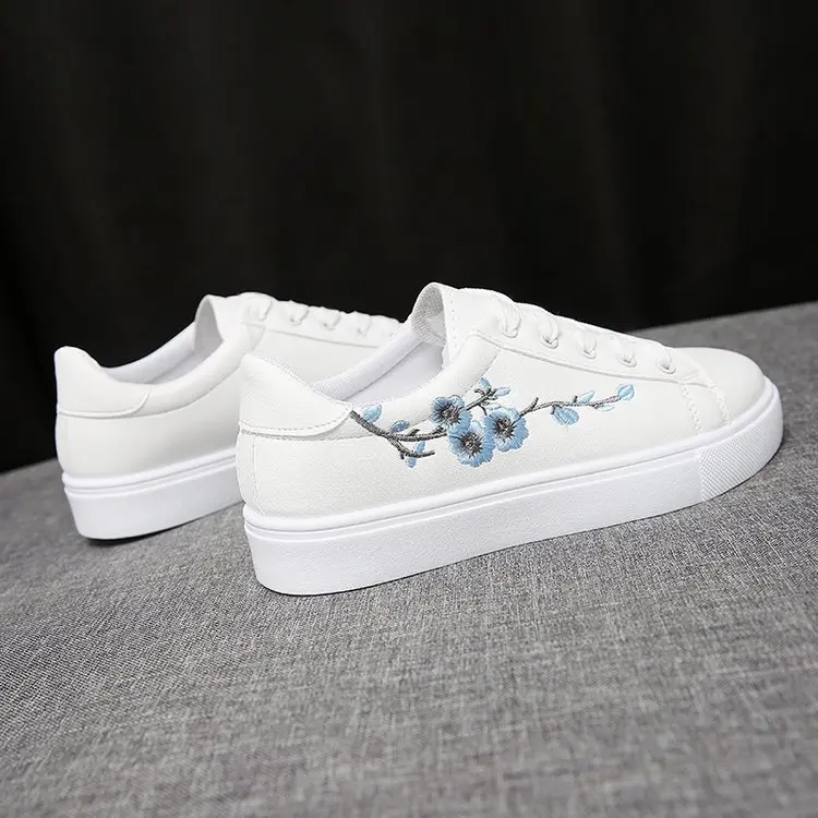 Fashion Embroider Breathble Vulcanized Shoes Women Sneakers Pu Leather Platform Shoes Women Lace Up Casual Shoes 544srf5