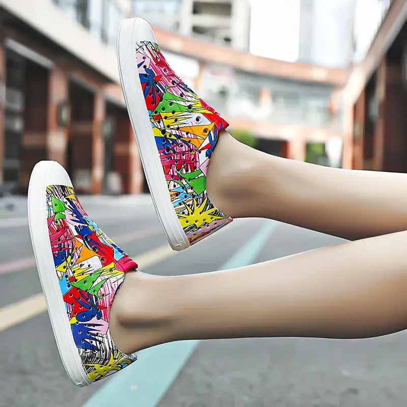 Summer Sandals for Women Fashion Couple Graffiti Casual Flat Sport Sandalias Outdoor Beach Non-slip Breathable Shoes 2023