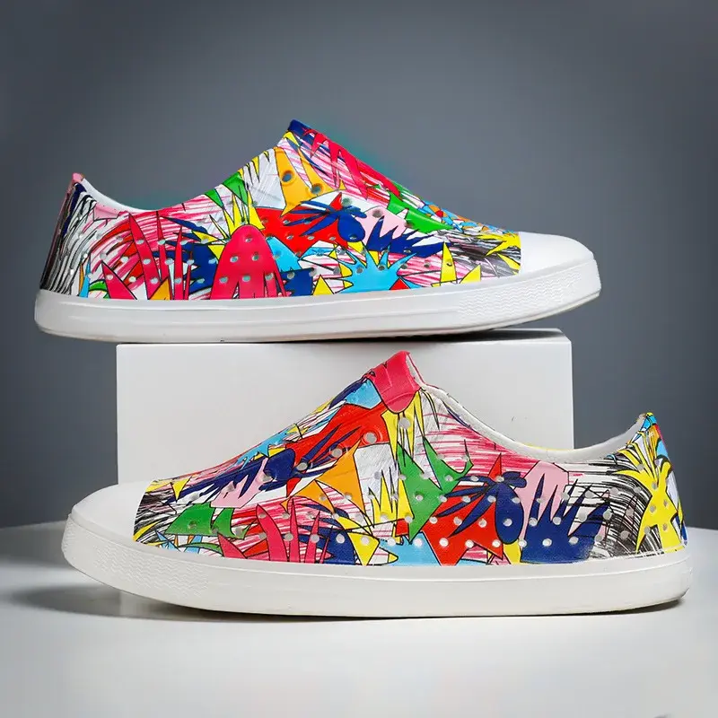 Summer Sandals for Women Fashion Couple Graffiti Casual Flat Sport Sandalias Outdoor Beach Non-slip Breathable Shoes 2023