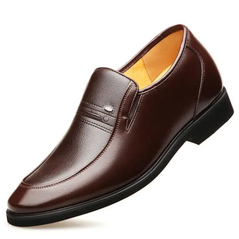 Increased 6 cm Men Formal Shoes Hidden Heel Men's Wedding Oxfords Heighten Tall Male Dress Leather Footwear 2024
