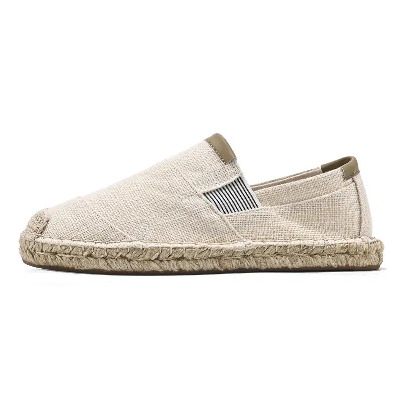 2025New Men Linen Casual Shoes Women Handmade Weaving Fisherman Shoes Fashion Casual Flat Espadrilles Driving Shoes Big Size