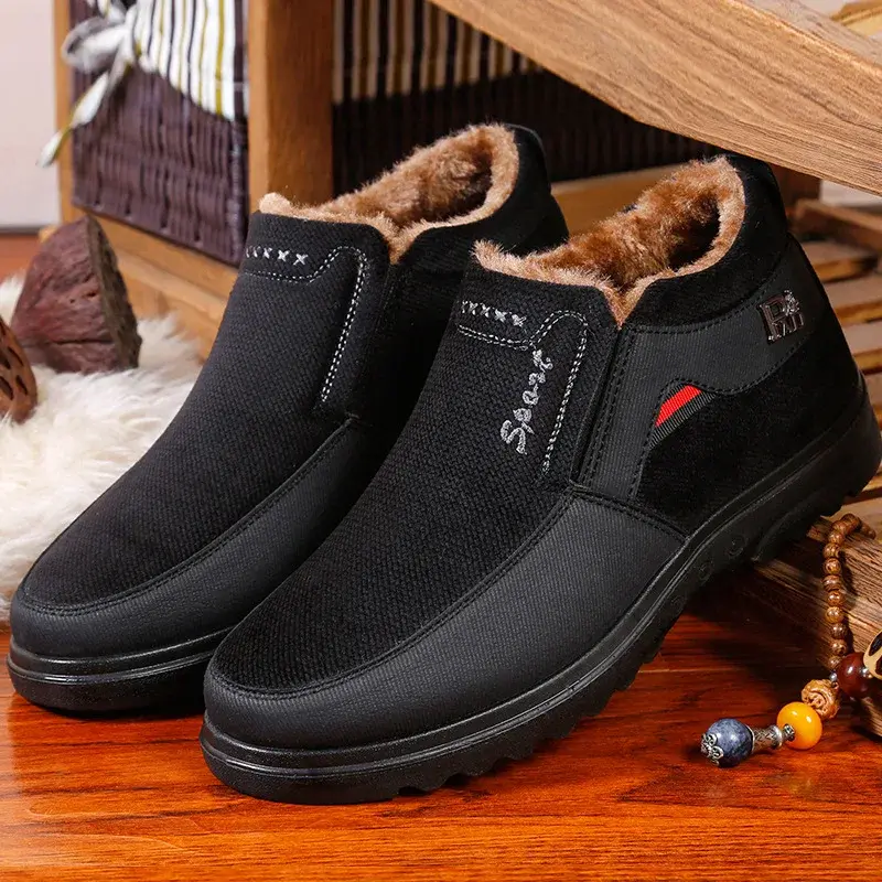 Warm Winter Boots Men Shoes  New Keep  Slip on Comfortable Plush Fur Ankle Botas Men Boots Outdoor Sneakers Zapatos De Hombre